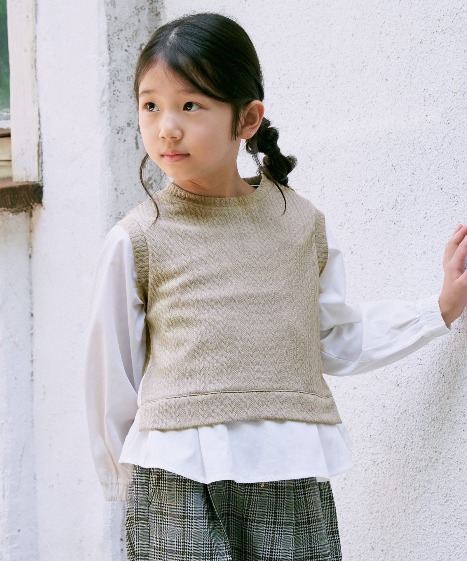 7Gリブ配色ニットカーディガン（120~160cm）,ikka| TOKYO DESIGN CHANNEL