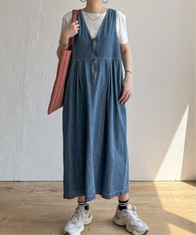 デニムジップ深Vネックワンピース,LBC| TOKYO DESIGN CHANNEL