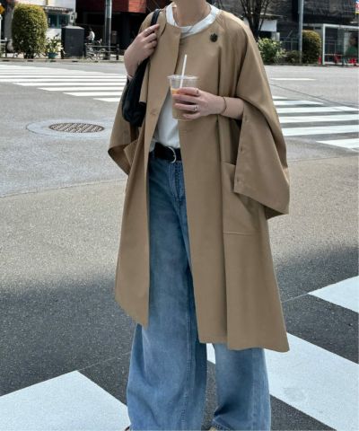 【sweet web掲載】ノーカラーガンパッチゆるコート