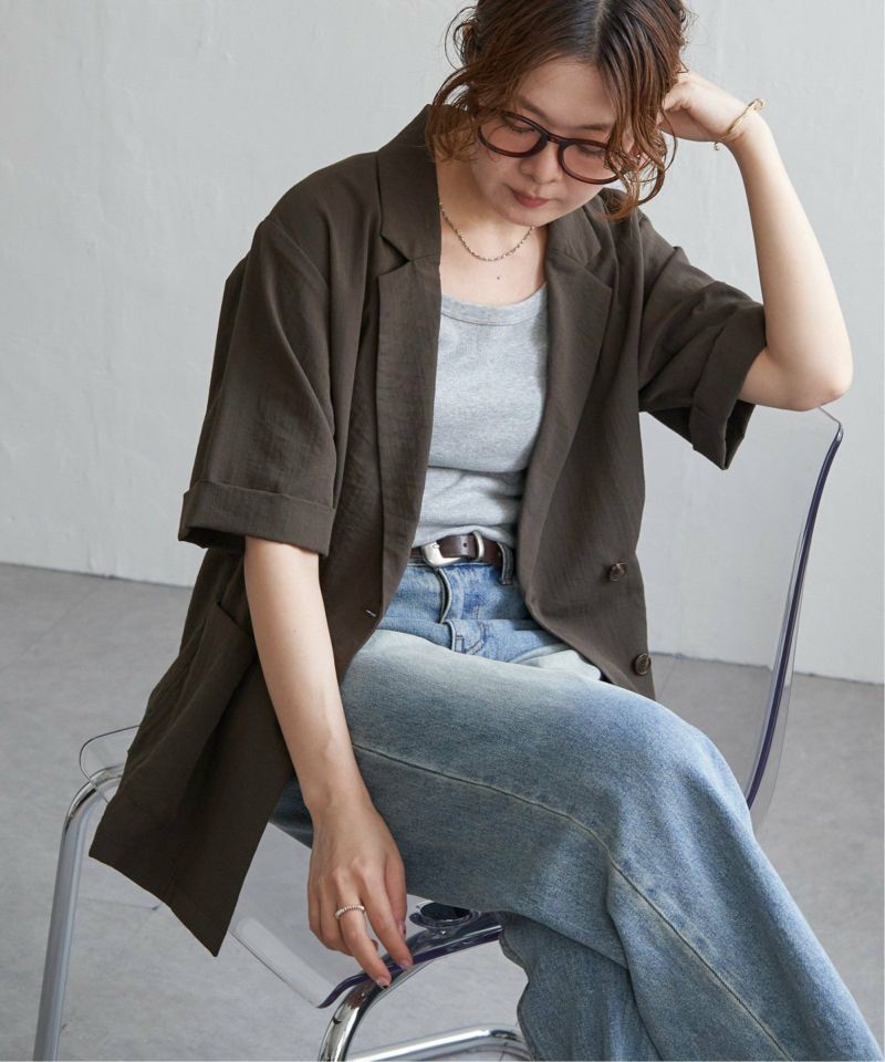 お買い得モデル リネンライクハーフスリーブジャケット,LBC| TOKYO CHANNEL DESIGN ジャケット・アウター