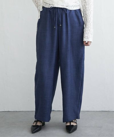 リネンライクツイルバレルパンツ