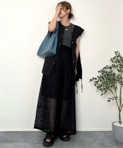 刺繍レースワイドパンツ