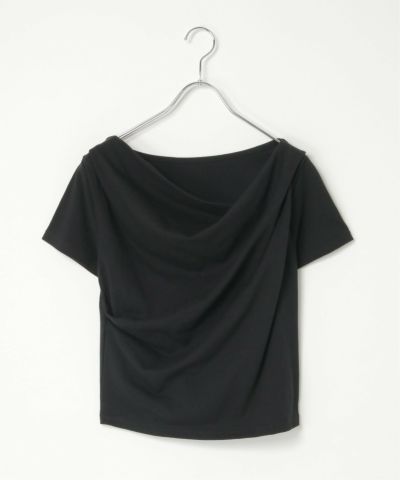 綿天竺半袖ドレープTシャツ