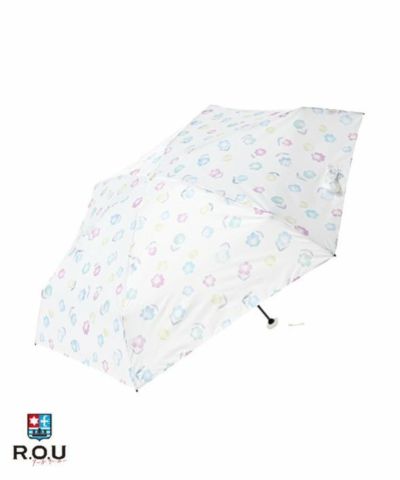 ニフティカラーズ nifty colors ポケラ ブラーフラワー5段ミニ オフホワイト 50cm 日傘 雨傘 折りたたみ傘 晴雨兼用