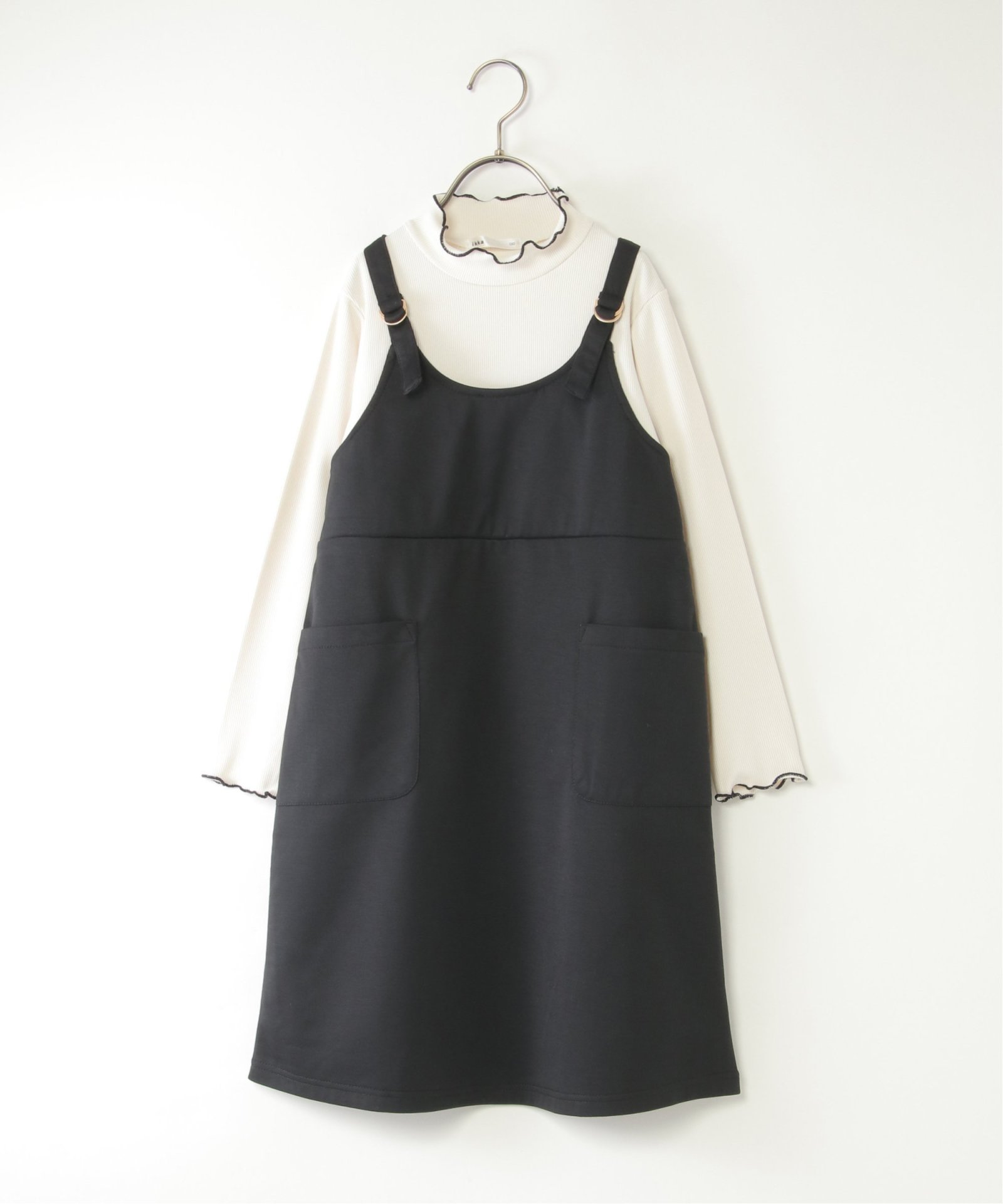 親子コーデ】ポンチジャンスカドッキングワンピース（120~160cm）,ikka