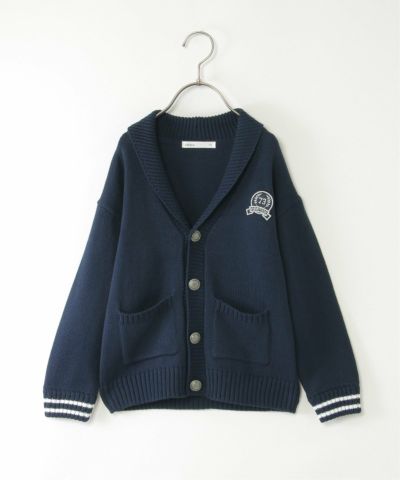 スクールニットショール襟カーディガン（120~160cm）,ikka| TOKYO