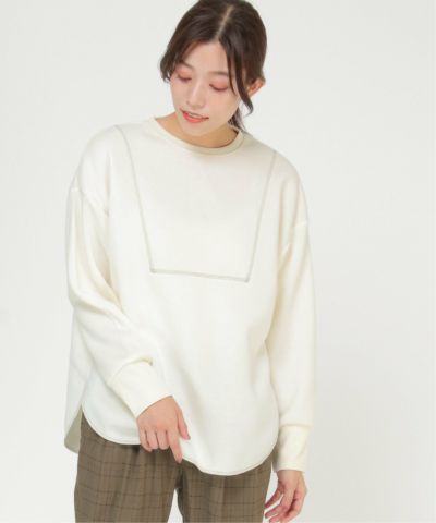 裏起毛切り替えプルオーバー