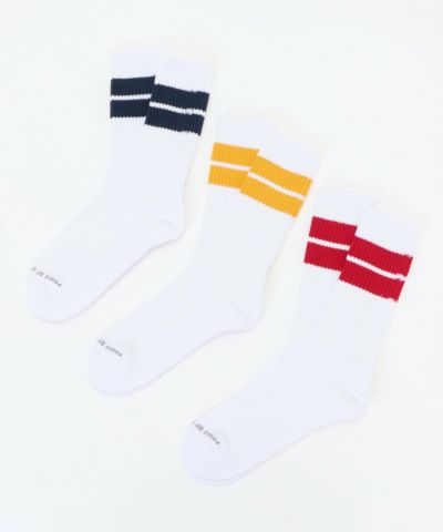 FRUIT OF THE LOOM　フルーツオブザルーム　3本セット　ライン入りリブソックス