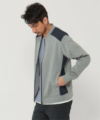 ポンチ切り替えジップブルゾン