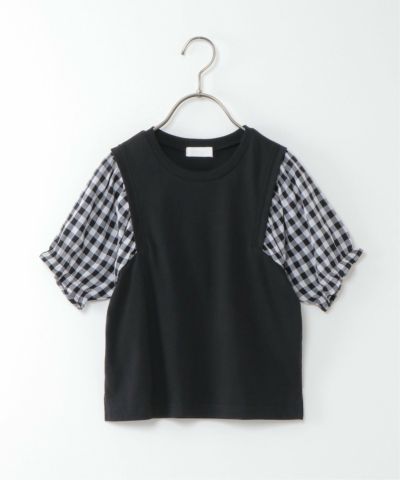 【キッズ】サッカーギンガムスリーブTシャツ(100~160cm)