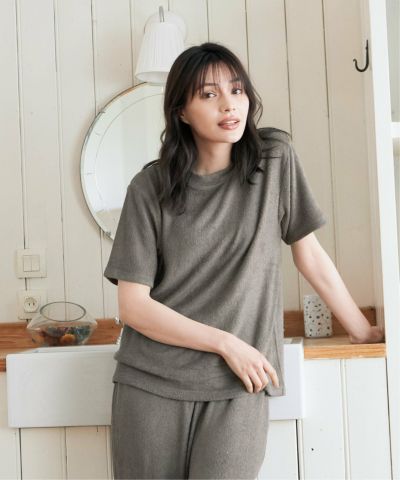 オリジナルの香り付き素材 レディス・ゆるふわダブルパイルカットソー半袖トップス