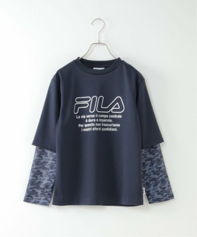 【キッズ】FILA フィラ 袖カモ柄レイヤーT（130~160cm）