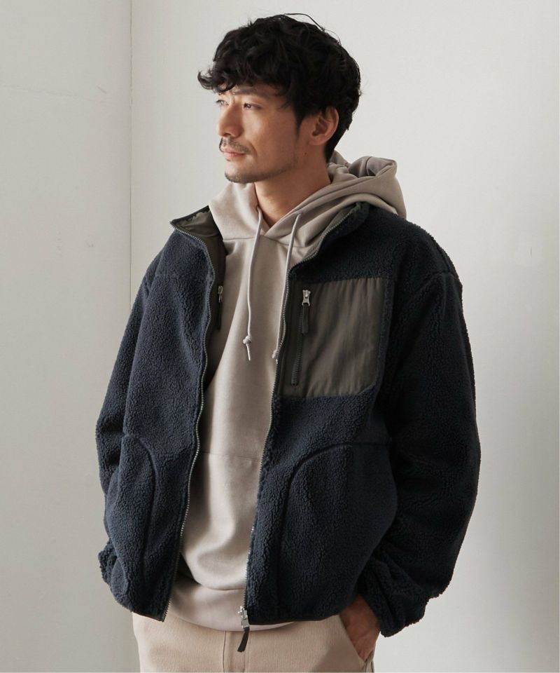 【撥水／2WAY】リバーシブルボアフリースブルゾン,20%OFF