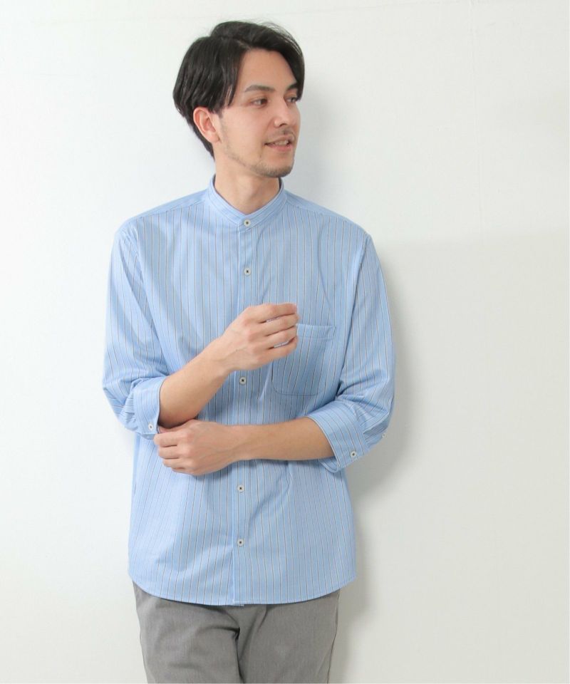 7分袖イージーケアバンドカラーシャツ,30%OFF| TOKYO DESIGN CHANNEL