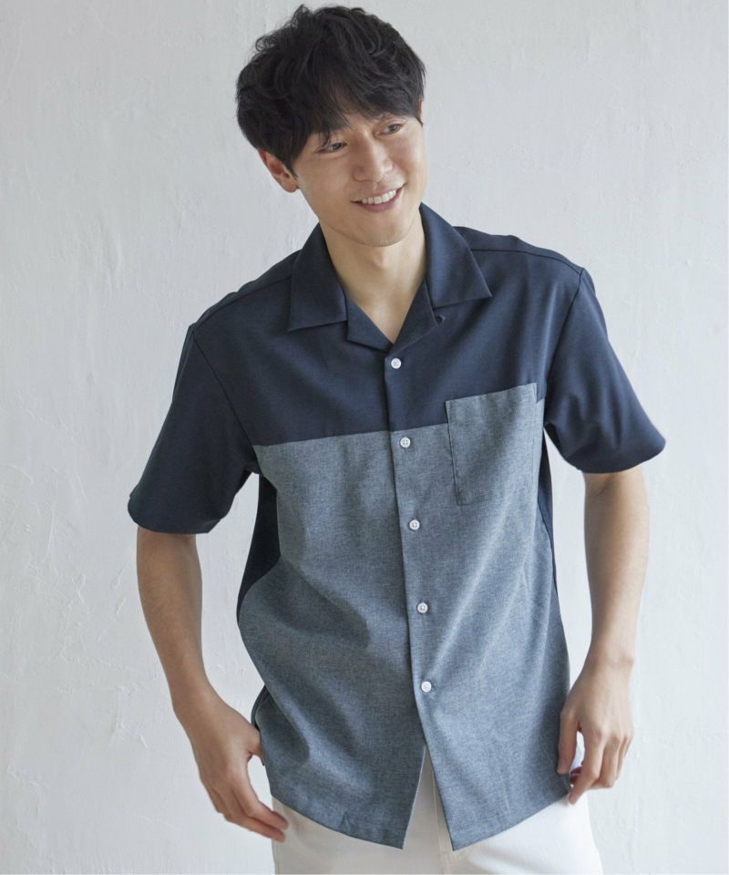 バイカラーオープンカラーシャツ,ikka| TOKYO DESIGN CHANNEL