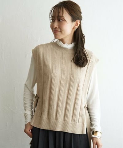 サイドリボンニットベスト