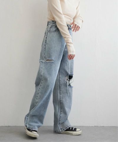 ダメージワイドデニムパンツ