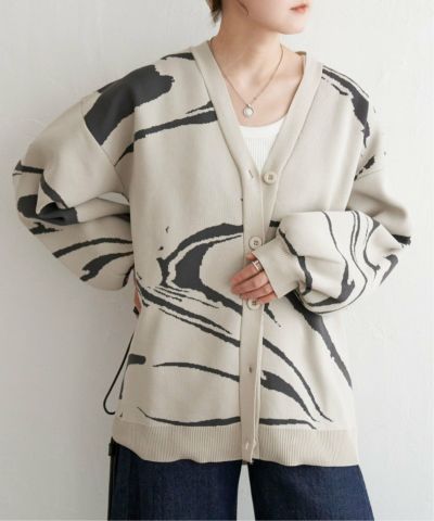 マーブル柄カーディガン