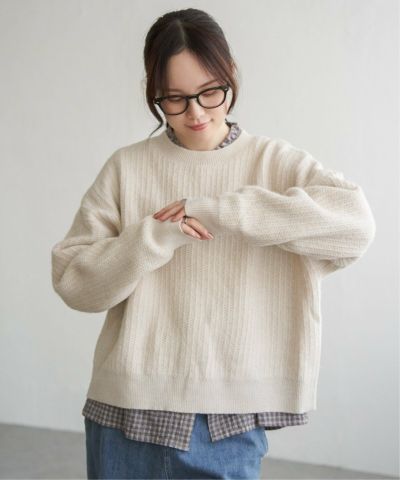 ラメ畦ニットプルオーバー